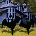 thumbnail image 3 of Halloween Metal Black Bat Decor Halloween Yard Lawn Stakes Garden Scare Bats Silhouette Statues Stakes for Home Yard Outdoor Decorations, 3 of 4