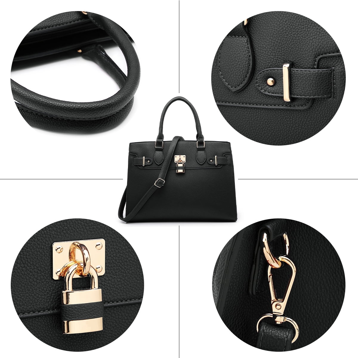 Dasein Women Handbags and Purses Ladies Shoulder Bag Top Handle Satchel Tote Work Bag with Matching Clutch