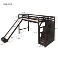 Loft Bunk Bed, Aukfa Twin over Twin Bunk Bed, Espresso Pine Bunk Bed