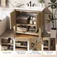 thumbnail image 3 of 36" Modern Bathroom Vanity with Rectangle Ceramic Sink, Bathroom Cabinet with Large storage space and 45 Degrees Free-Handle Design Soft-Closing Doors, 1 Open Shelf at the Bottom, Natural, 3 of 9