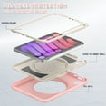 thumbnail image 5 of Portable Rugged Case for 2021 Apple iPad Mini 8.3-Inch (6th Generation 2021 Release) - Rotating Stand Handle Case, Built-in Pencil Holder, Lightweight Shockproof Hard Silicone/Plastic Cover (Pink), 5 of 7