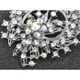 thumbnail image 4 of Alilang Flower Leaf Royal Bouquet Clear AB Crystal Rhinestone Wreath Holiday Pin Brooch, 4 of 4