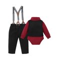 thumbnail image 2 of CARETOO Baby Boy Clothes 0-18M Outfit Suits Formal Shirt Waistcoat Suspender Pants Tie Cotton Fabric, 2 of 16