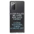 thumbnail image 1 of DistinctInk Clear Shockproof Hybrid Case for Galaxy Note 20 ULTRA (6.9" Screen) - TPU Bumper Acrylic Back Tempered Glass Screen Protector - Cop Pulled Over, Rock Paper Scissors, 1 of 3