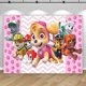 thumbnail image 3 of Fondo de fotografía con tema de Skye Everest de Paws Patrol para fiesta de cumpleaños de niñas y niños, pancarta de perro rosa para estudio fotográfico, 3 of 5