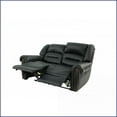 thumbnail image 6 of Contemporary Black Bonded Leather 2-Seat Manual Recliner Loveseat - Pillow Top Arms - Living Room Furniture | Metal Mechanism | Plush Comfort, 6 of 25