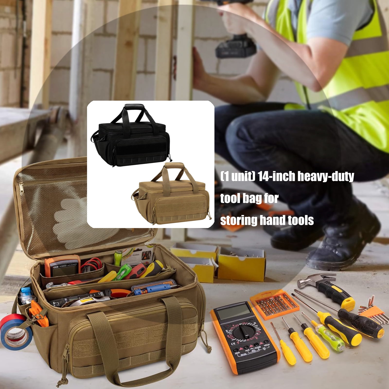 COOLHOOD Multifunctional Tool Bag Waterproof Electrician Polyester Thickened Carpentry Large Maintenance Storage