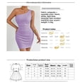 thumbnail image 5 of Women's Summer One-Shoulder Sleeveless Off-Shoulder Pleated Bodycon Sexy Dress, 5 of 5