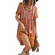 thumbnail image 4 of VISgogo Vestido bohemio para mujer, estampado de flores, manga corta, cuello en V, ajuste holgado, vestido de vacaciones, S/M/L/XL VISgogo  moda, 4 of 7