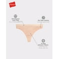 thumbnail image 2 of Hanes Women's Super Stretch Microfiber Thong Underwear, Comfort Flex Fit, 6-Pack Assorted L, 2 of 5