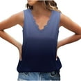 thumbnail image 4 of FDGIU Women's 2025 Summer Lace Cami Tank Top - V Neck Sleeveless Blouse with Silk Lace Trim, Stylish Casual, 4 of 6