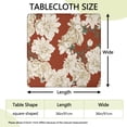 thumbnail image 2 of Square Tablecloth with Elastic Edges 36 * 36 Inch Pioneer Waterproof White Flowers on Red Table Cover Washable Indoor and Outdoor for Party Kitchen Dinner Banquet Patio Picnic, 2 of 6