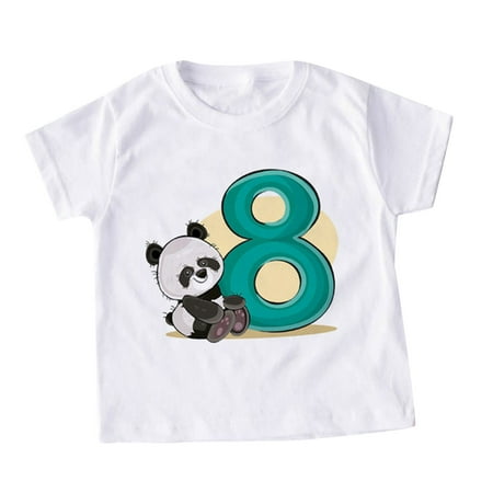 

KI-8jcuD Boys Clothes 12-18 Months Toddler Boys Girls Summer Short Sleeve Panda Cartoon Prints T Shirts Tops Outwear Cute Top Set Shirts Teenage Boys Size 10 Boy Summer Clothes Tops Men Boys Winter