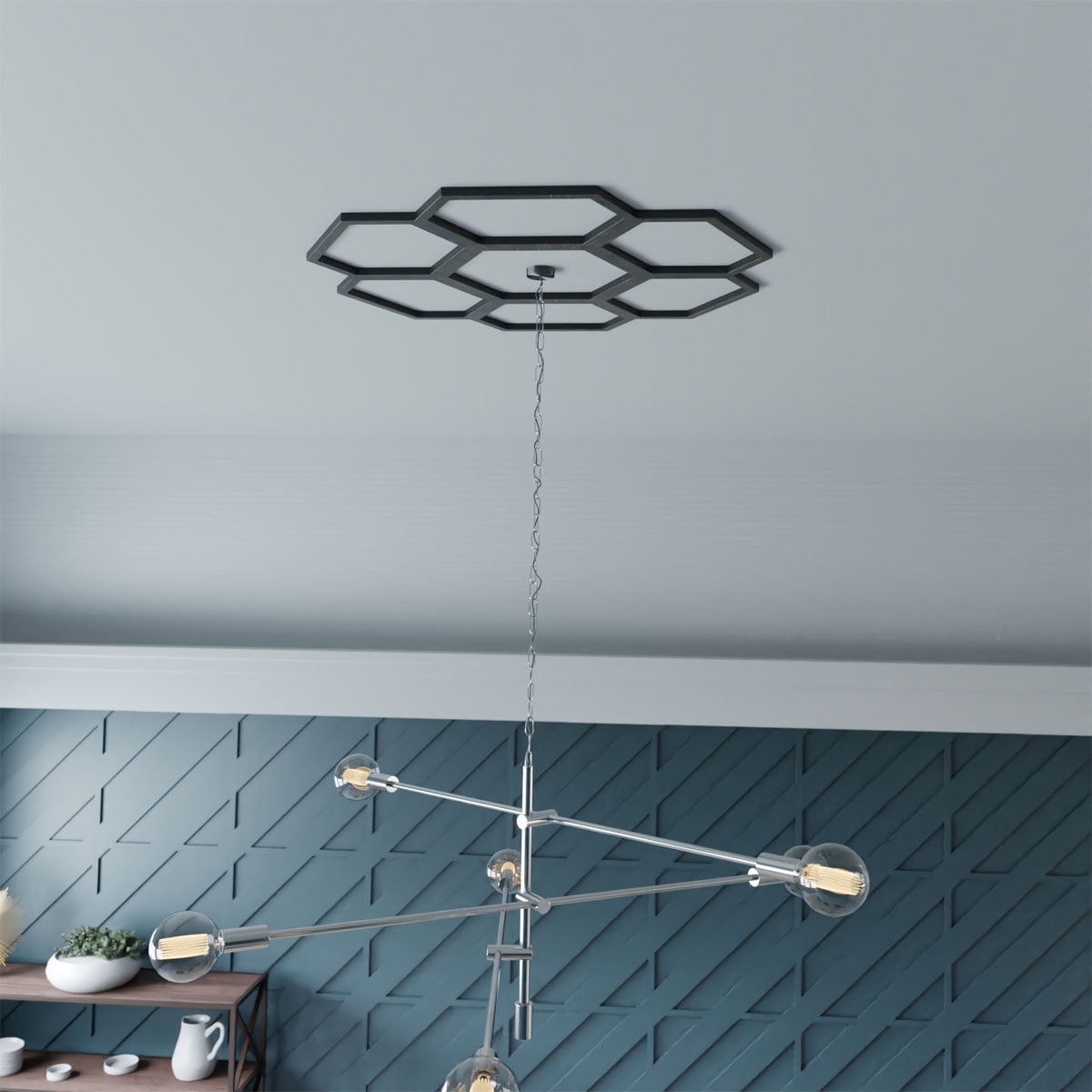 18"OD x 7 5/8"ID x 1/2"P Florin Architectural Grade PVC Pierced Ceiling Medallion, Antiqued Warm Silver