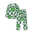 thumbnail image 1 of Balery Leopard print St. Patrick's Day Pijama para Hombre de Dos Piezas con Manga Larga, Conjunto de Dormir y Descanso Suave con Bolsillos-XX-Large, 1 of 7