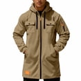 thumbnail image 4 of Men's Lightweight Waterproof Hooded Softshell Rain Jacket Long Windbreaker, 4 of 6