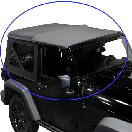 Lab Work Black Soft Top Kit, Vinyl Coated Fabric, Fit for 2010-2017 Jeep Wrangler JK 2-Door