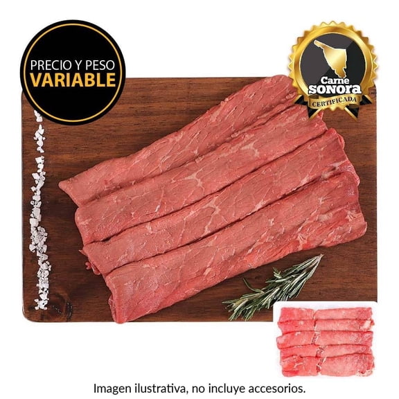 Fajita de res sonora por kg  peso aprox por charola 600 a 700 g