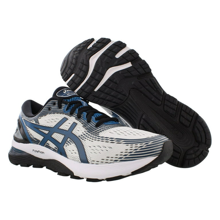 ASICS Men s Gel Nimbus 21 Running Shoes White Deep Sapphire