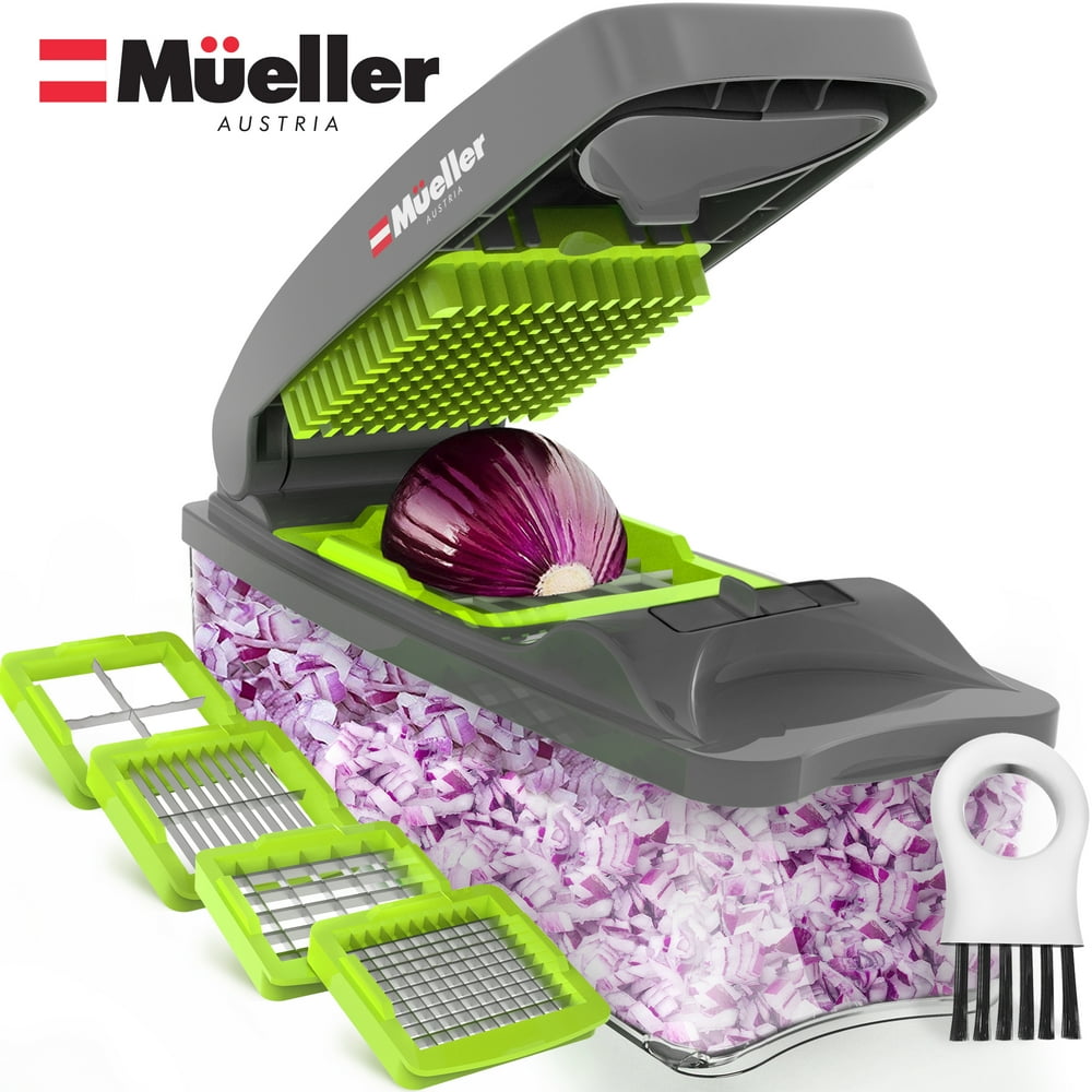 Mueller Onion Chopper 4 Blade Pro Series Heavy Duty Multi Vegetable