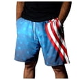 thumbnail image 1 of Wyzesi Cargo Shorts for Men 11 Inch Inseam Male Spring and Summer Independence Day Color Beach Pants Drawstring Elastic Waist Breathable Soft Short Daily Streetwear Tie Pocket Casual Shorts, 1 of 5