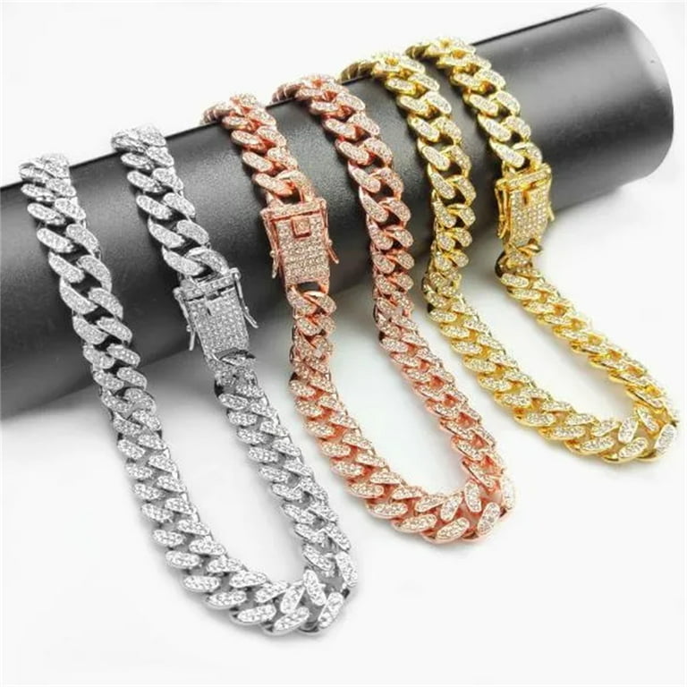 Dog Chain Diamond Cuban Collar Walking Metal Chain Collar with Design  Secure Buckle, Pet Cuban Collar Jewelry Accessories for Small Medium Large  Dogs Cats 