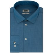Kenneth Cole Men's Slim Fit Solid Dress Shirts Blue Size 18 1/2