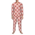 thumbnail image 3 of Lsque Strawberry Pattern Long Sleeve Pajama Set for Men - Soft 2-Piece Sleepwear and Loungewear Set with Pockets, Comfy Nightwear-XX-Large, 3 of 7