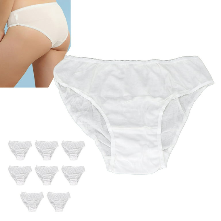 Ymiko Cotton Panties,Women Disposable Panties,8pcs Women Disposable  Underwear Hospital Travel Portable White Soft Breathable Postpartum Cotton  Panties