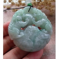 Certified Green Burma 100% Natural A Jade jadeite Pendant Dragon Pi Xiu Coin Ruyi Necklace 674917 TN