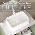 thumbnail image 4 of Wohh 20" Rectangular Bathroom Sink White Ceramic Vessel Vanity Basin with French Stripe Design, 19.69"x13.39"x5.12" Countertop Porcelain Sink for Modern Home & Commercial Use, 4 of 9