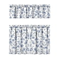 thumbnail image 2 of Floral Kitchen Curtains, 3 Pieces Semi Sheer Rod Pocket Kitchen Curtain Valance and Tiers for Small Windows Bathroom Living Room Cottage Farmhouse, 2 of 8