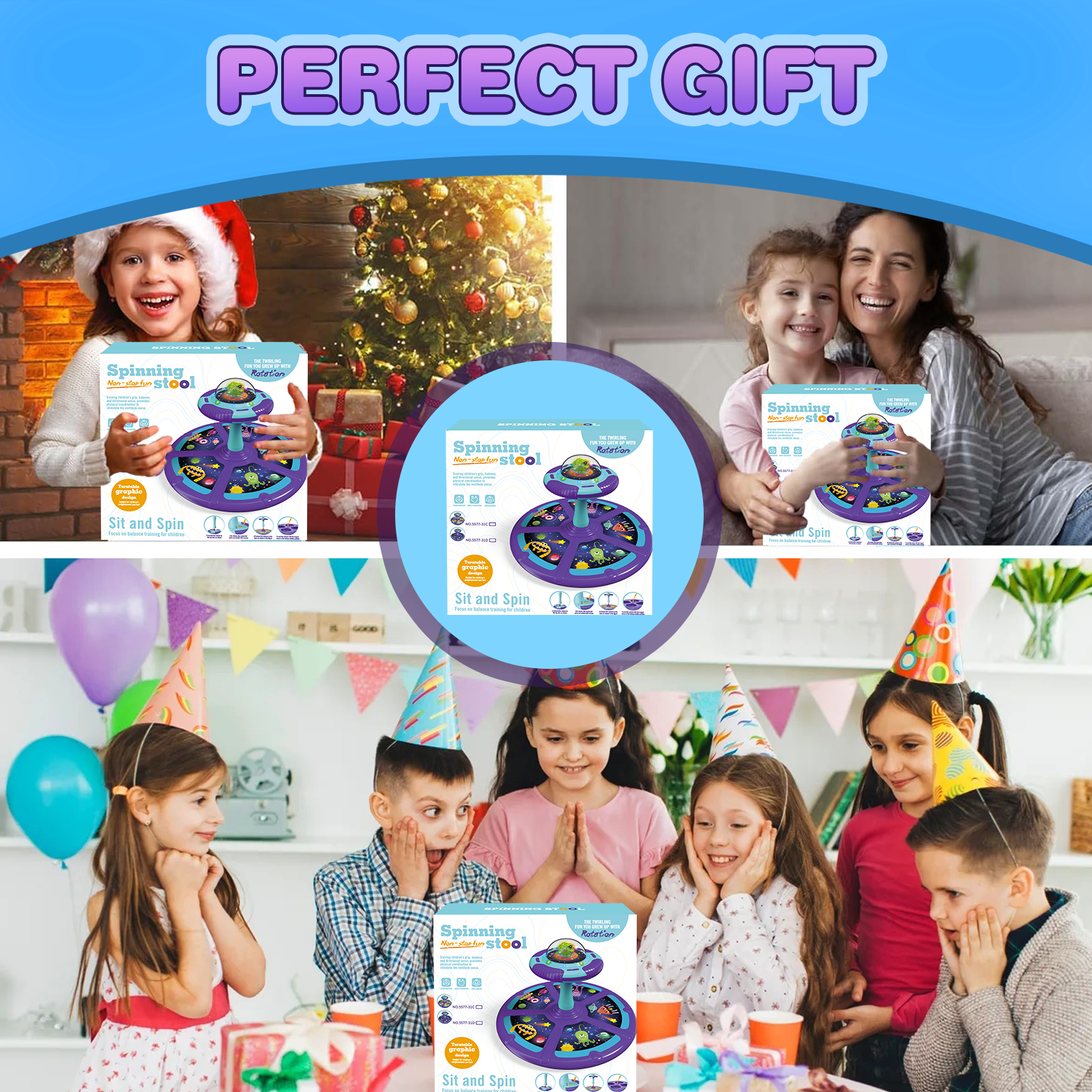 Beefunni Dinosaur Toddler Spin Toys for Ages 2 3 4 5 Years, Birthday Gift for Kids Toddlers Ages 2-4 Years, Light-Up Dinosaur Space Kids Twister with LED Light and Music.