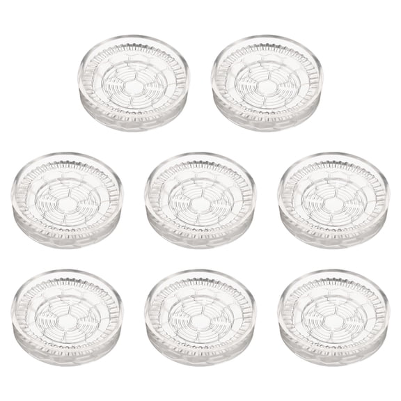 Uxcell 8pcs Round Rubber Furniture Caster Cups, Transparent (Fit for 1.4 - 2.2 Inch)