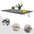 thumbnail image 4 of Folding Wall Desk, Wall-Mounted Rectangular Folding Table Black 31.5*15.75in, 4 of 18