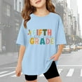 thumbnail image 2 of XEGLSBU Shirts for Girls Trending Girls Casual Short Sleeve T Shirt Round Neck Graphic Print Loose Fit Tee for School Activities Spring Summer Blue Size 3-4 Years, 2 of 5
