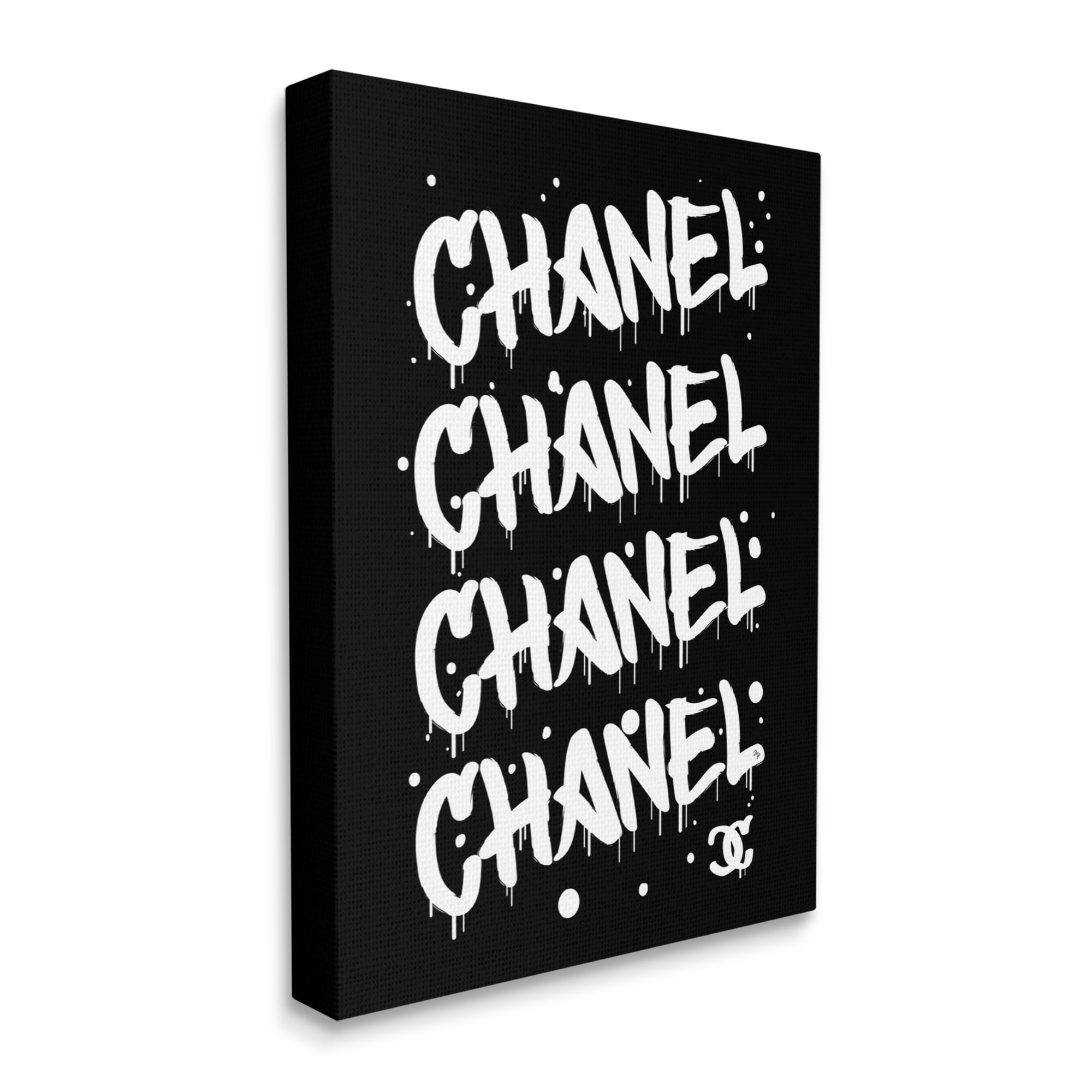 Stupell Industries Black & White Glam Graffiti Typography Painting Gallery Wrapped Canvas Print Wall Art, 36 x 48
