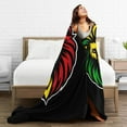 thumbnail image 5 of DouZhe Ultra-Soft Micro Fleece Lightweight Flannel Bed Blanket, Jamaican Rasta Lion Head Print Cozy Warm Throw Blankets, 40"x30", 5 of 7