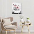 thumbnail image 3 of Pink Floral Wall Art for Living Room,Pink and Grey Flower and Butterfly in Bathtub on Rustic Wood Canvas Wall Art Country Wildflower Framed Wall Art for Bathroom Bedroom Decor,12L X 12W Inches, 3 of 6