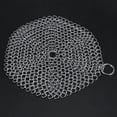 thumbnail image 3 of WALFRONT Stainless Steel Chainmail Scrubber Rust Proof Scraper Cleaner for Cast Iron Pan Pot Cookware, Pot Scraper, Cast Iron Scrubber, 3 of 8