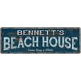 thumbnail image 1 of BENNETT'S Beach House Blue Rustic Cabin Home Decor 6x18 Metal 206180026078, 1 of 1