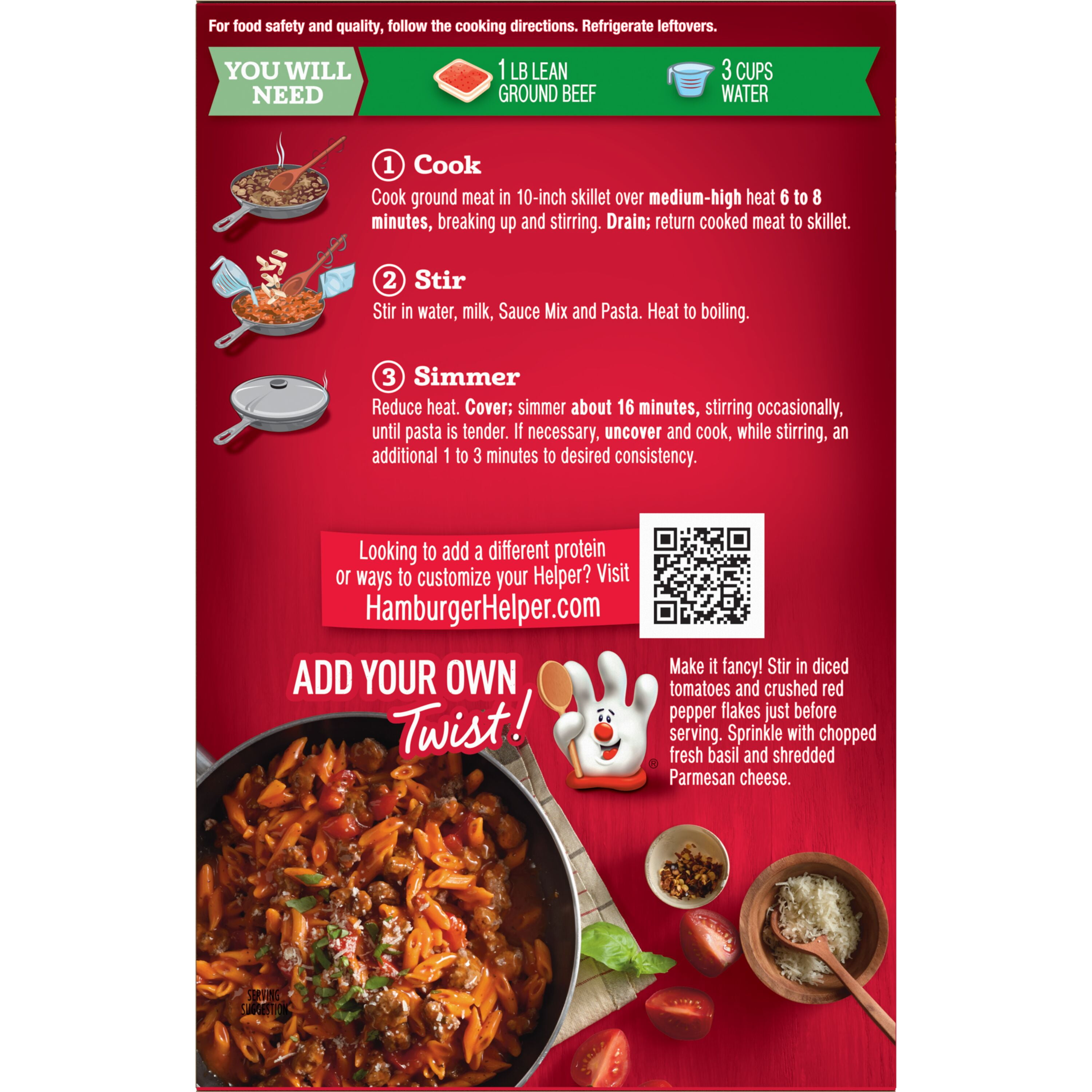 (8 pack) Hamburger Helper Pasta Tomato Basil Penne, 7.4 Ounces Box