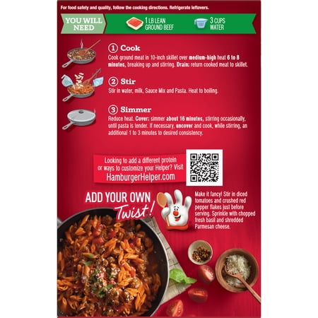 HAMBURGER HELPER PASTA TOMATO BASIL PENNE, 7.4 OUNCES BOX
