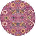 thumbnail image 1 of homeroots home decor 385195 5’ Round Fuchsia and Orange Distressed Area Rug, 1 of 1