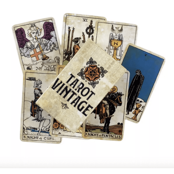 Cartas Tarot Rider-Waite Vintage – Baraja de 78 Cartas + Manual Digital – Diseño Retro y Esotérico (10x6 cm)