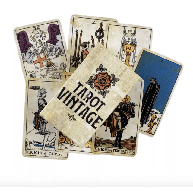 Cartas Tarot Rider-Waite Vintage – Baraja de 78 Cartas + Manual Digital – Diseño Retro y Esotérico (10x6 cm)