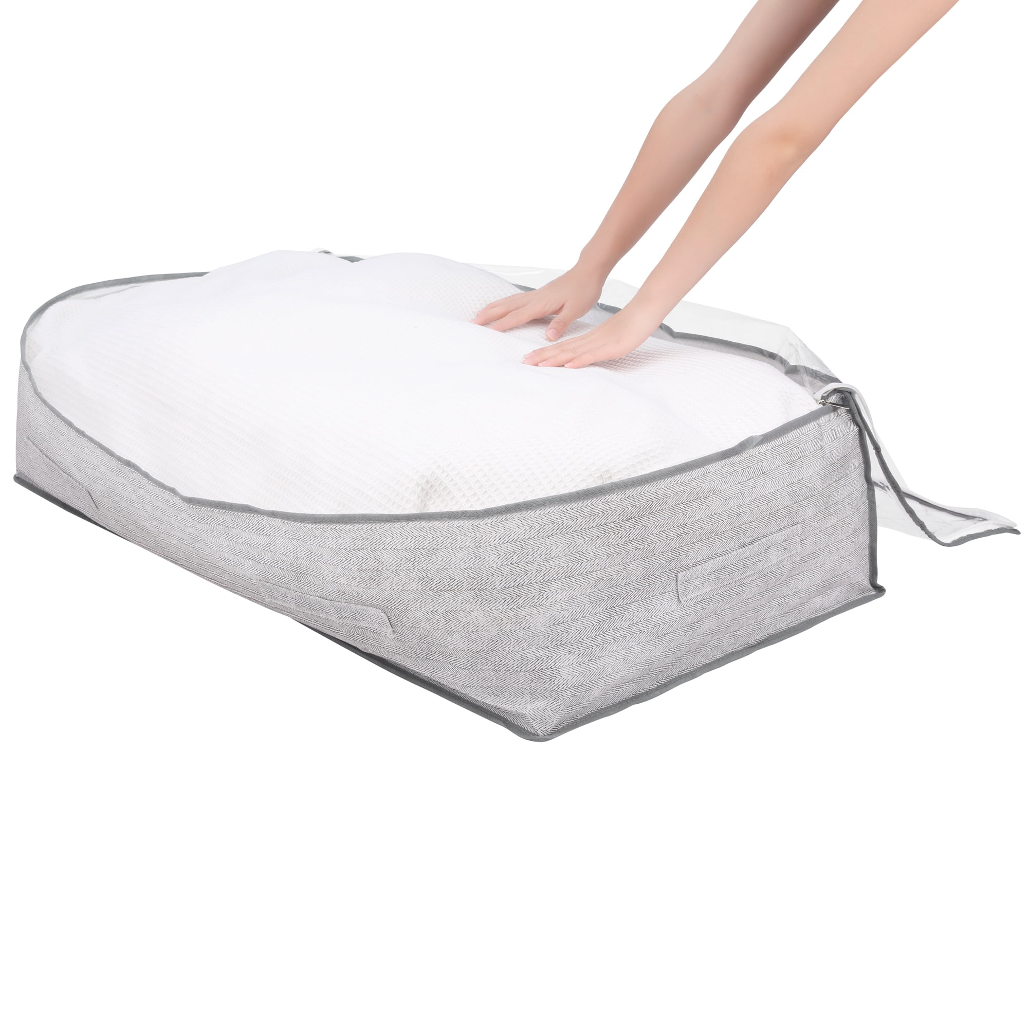 Unique Bargains 1 Pack Clothes Storage Bags Moving Bags Gray 39.5*19.5*10in