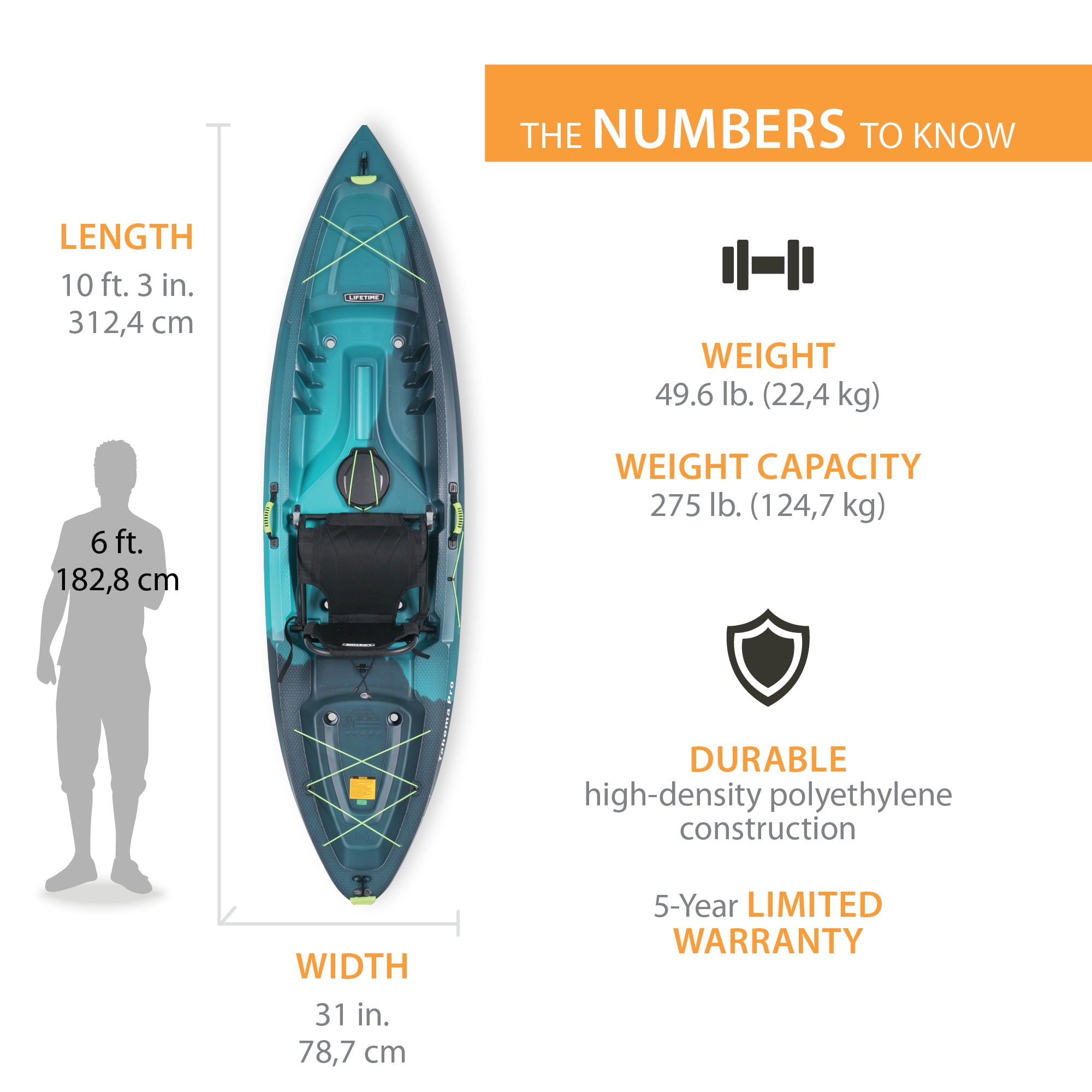 Lifetime Yukon Angler 11 ft. 6 in. Sit-on-Top Comfort Fishing Kayak, Aurora Fusion (91191)