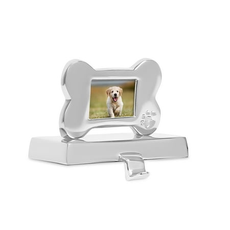 Frame Stocking Holder BIRDROCK HOME Dog Frame Stocking Holders - Puppy Holiday Greetings Mantle Fireplace Topper - Decorative Christmas Stocking Holder - Stainless Steel ()