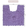 thumbnail image 3 of Home Weavers Bell Flower Bathroom Rug Toilet Rugs U Shaped Contour, Thick Toilet Rug, Non-Slip Contour Mat for Bathroom,100% Cotton Soft, Absorbent Water, Machine Washable, 20"x20" Contour, Purple, 3 of 9